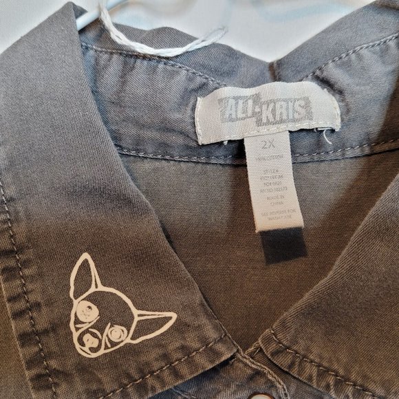 Shania Twain Lightweight Denim Upcycle Vest Sleeveless Shirt  Size 2X - Picture 4 of 4